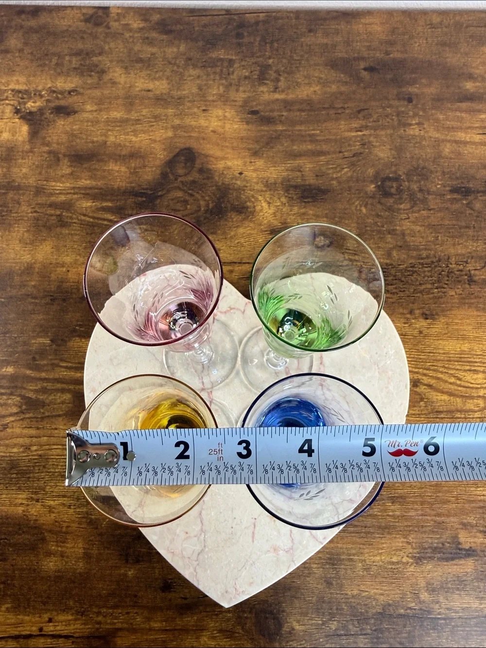 Set of 4 Colored Crystal Champagne Flutes